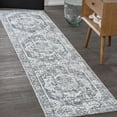 thumbnail image 1 of JONATHAN Y WASHABLE 2 x 8 Runner Rug, Keesha Bold Distressed Medallion - Cream/Blue, WSH316B-28, 1 of 9