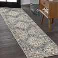 thumbnail image 1 of JONATHAN Y WASHABLE 2 x 8 Runner Rug, Pavel Distressed Medallion - Blue/Cream, WSH317A-28, 1 of 9