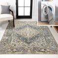 thumbnail image 1 of JONATHAN Y WASHABLE 5 x 8 Area Rug, Pavel Distressed Medallion - Blue/Cream, WSH317A-5, 1 of 8