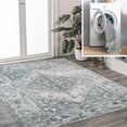 thumbnail image 1 of JONATHAN Y WASHABLE 4 x 6 Area Rug, Pavel Distressed Medallion - Light Gray/Blue, WSH317B-4, 1 of 9