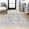thumbnail image 1 of JONATHAN Y WASHABLE 8 x 10 Area Rug, Shaii Global Medallion - Light Gray/Brown, WSH319B-8, 1 of 9