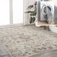 thumbnail image 1 of JONATHAN Y WASHABLE 4 x 6 Area Rug, Shaemus Bohemian Medallion - Cream/Terra, WSH320B-4, 1 of 9