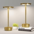 thumbnail image 1 of JONEMO 2 Pack Cordless Table Lamp, LED Rechargeable Table Light with 3 Temp Settings, Stepless Dimming, 5000mAh Battery, USB-C, Memory, Aluminum Alloy, for Home, Patio, Restaurant, Outdoor. Gold C108, 1 of 3