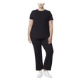 thumbnail image 1 of JONES NEW YORK Womens Black Short Sleeve Crew Neck T-Shirt Plus 1X, 1 of 2