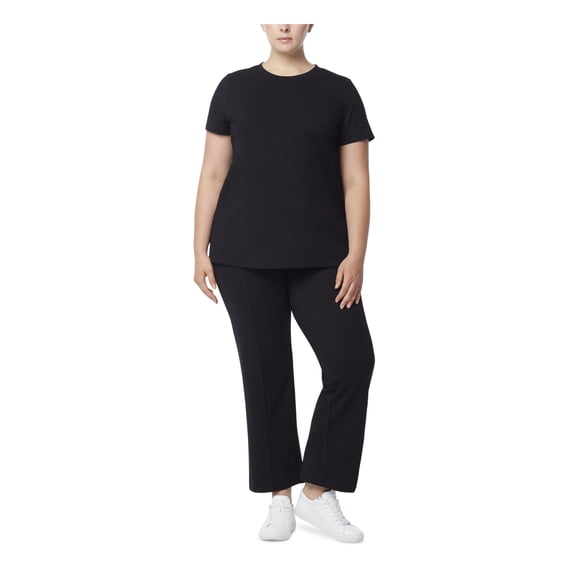 JONES NEW YORK Womens Black Short Sleeve Crew Neck T-Shirt Plus 1X