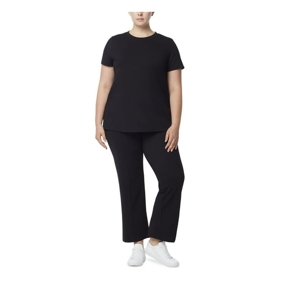 JONES NEW YORK Womens Black Short Sleeve Crew Neck T-Shirt Plus 1X