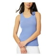 thumbnail image 1 of JONES NEW YORK Womens Blue Ribbed Pull-on Sleeveless Scoop Neck Tank Top S, 1 of 4