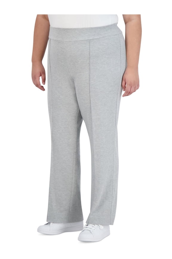 Womens Gray Heather Wide Leg Pants XL