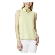 JONES NEW YORK Womens Green Heather Sleeveless Collared Top XL