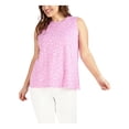 thumbnail image 1 of JONES NEW YORK Womens Purple Floral Sleeveless Round Neck Top Plus 2X, 1 of 2