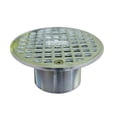 thumbnail image 1 of JONES STEPHENS 2" IPS Brass Spud w/4" Dia Cast Strainer-Chrome for Shower Drains, 1 of 1