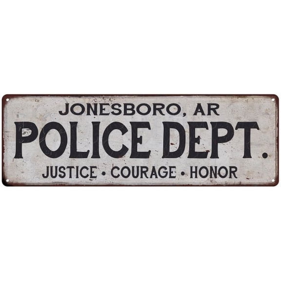 JONESBORO, AR POLICE DEPT. Home Decor Metal Sign Gift 6x18 106180012459