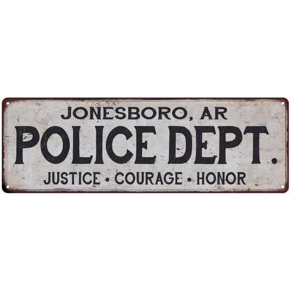 JONESBORO, AR POLICE DEPT. Home Decor Metal Sign Gift 8x24 108240012459