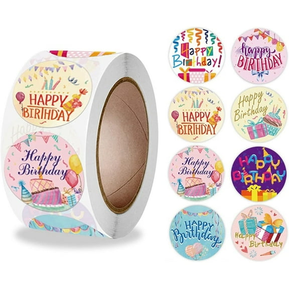 JONJUMP 500PCS/Roll Happy Birthday A Wedding Bag Packing Candy Cookie Gift Bag Christmas Bags Frosted Candy Packaging Bag