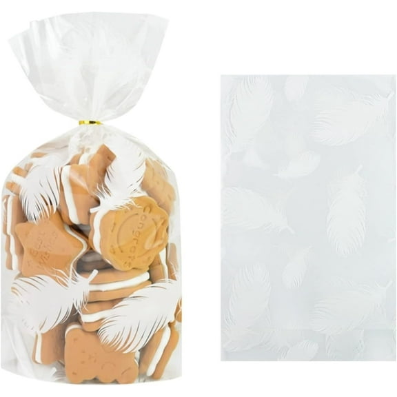 JONJUMP 50Pcs/Bag Plastic Candy Bag Biscuit Cookie Packing Bags Birthday Party Decoration Supplies Wedding Favors D