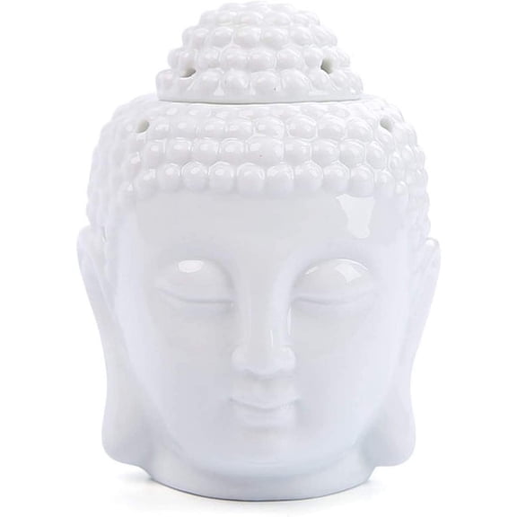 JONJUMP Ceramic Ornaments Buddha Statue Figurine India Ceramic Crafts Decorative Candlestick Home Decoration White