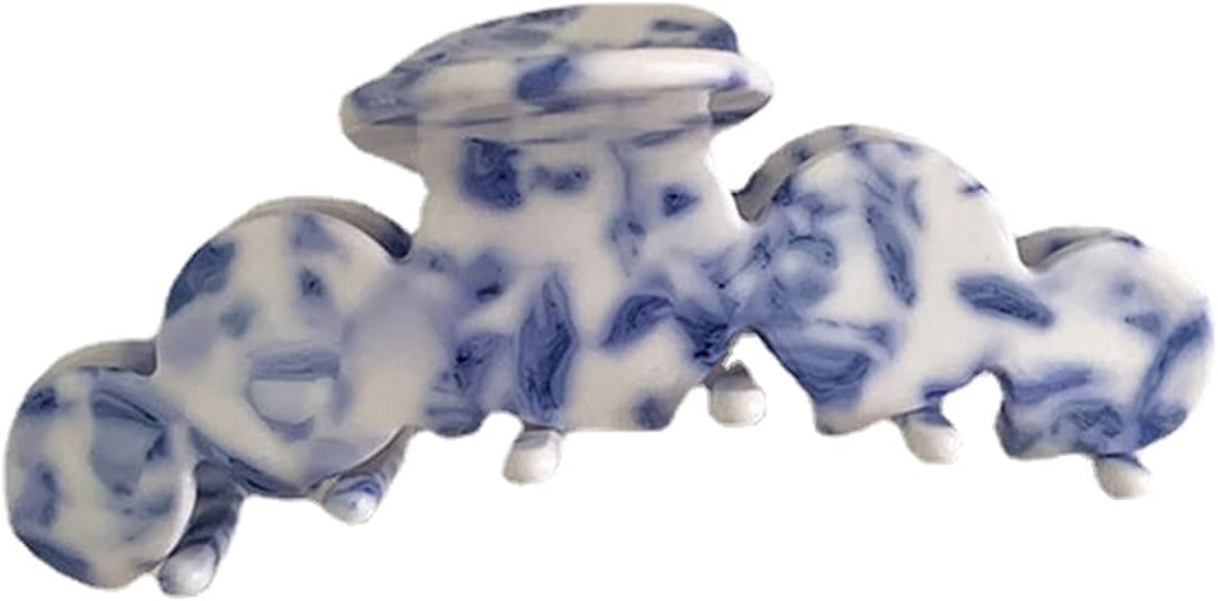 JONJUMP Chinese Style Blue and White Porcelain Woman Hair Claw Retro Acetate Grab Clips Shark Clip Girl Hairpin Crab Hair Clip