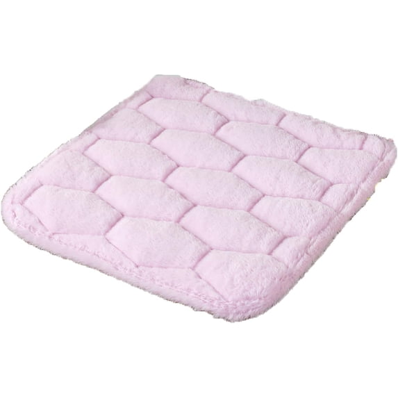 JONJUMP Grid Pink 40x40cm Plush Chair Seat Cushion with Bind Seat Cushion Chair Pad Seat Square Pad Fart Pad Dining Chair Mat