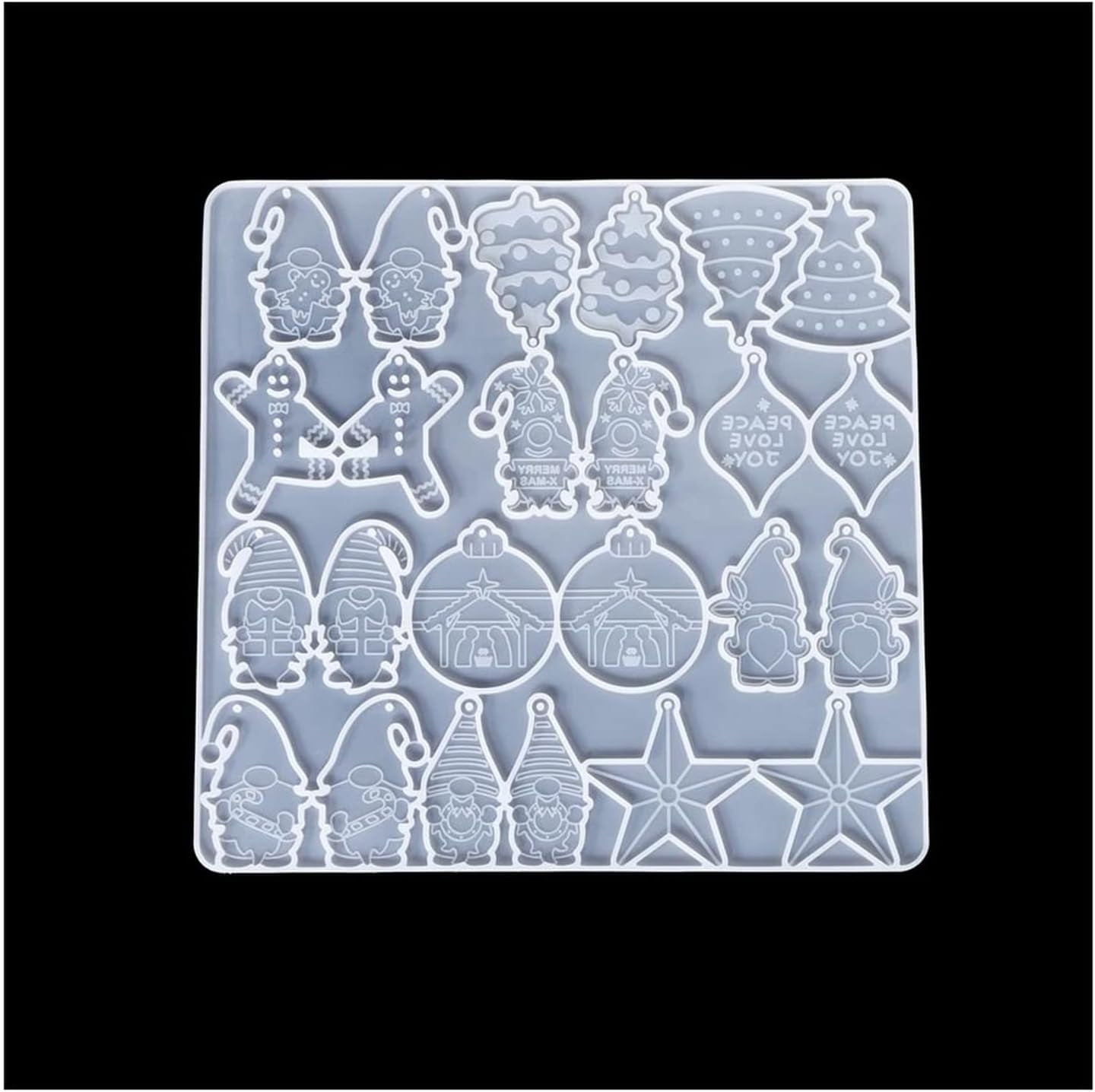 JONJUMP White D Christmas Earrings Pendant Silicone Molds Epoxy Resin Pendants Casting Mold DIY Resin Earrings Christmas Decoration