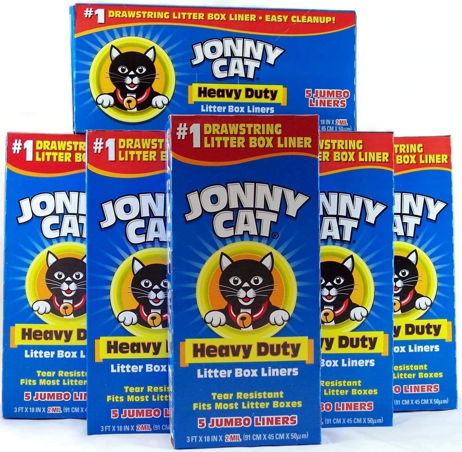 JONNY CAT Heavy Duty Litter Box Liners, Jumbo, 5 LinersBox