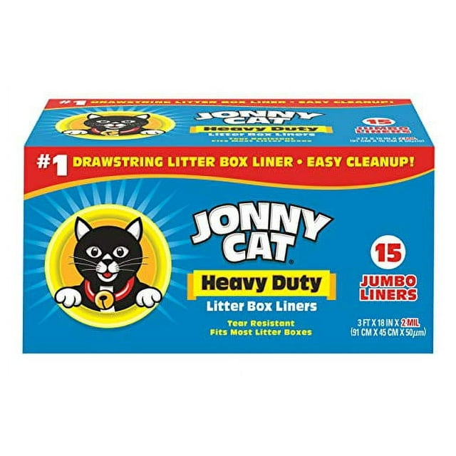 JONNY CAT Heavy Duty Litter Box Liners, Jumbo 15 Count (C00150