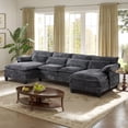 thumbnail image 1 of JONPONY 109"Modular Sectional Sofa,Boucle Couch Set,U-Shaped Sleeper Sofa for Living Room,Grey, 1 of 11