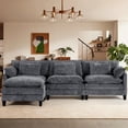 thumbnail image 1 of JONPONY 111" Modular Cloud Couch, L Shaped Sectional Sofa with Movable Ottoman,3 Oversized Seats Sleeper Couches for Living Room, Apartment,Grey, 1 of 7