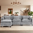 thumbnail image 1 of JONPONY 111" Modular Cloud Couch, L Shaped Sectional Sofa with Movable Ottoman,3 Oversized Seats Sleeper Couches for Living Room, Apartment,Lightgrey, 1 of 8