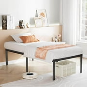 JONPONY 14 Inch Heavy Duty Metal Twin Bed Frame, No Box Spring Needed, Platform with Large Storage Space, Easy Assembly, Noise Free, Sturdy Steel Slat Support, Black