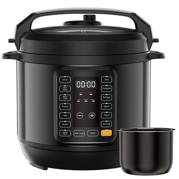 JONPONY 16-in-1 Electric Pressure Cooker 8 Quart Stainless Steel Multi Cooker for Rice, Steamer, Yogurt Maker, Slow Cook, Saute, Meat Stew, Cake, Multigrain, Black