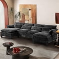 thumbnail image 1 of JONPONY 109”Sectional Sofa for Livingroom, Modular Sectional Cloud Couch with Double Cousion,Cloud Couch for Small Space with Storage Pocket,Black, 1 of 7