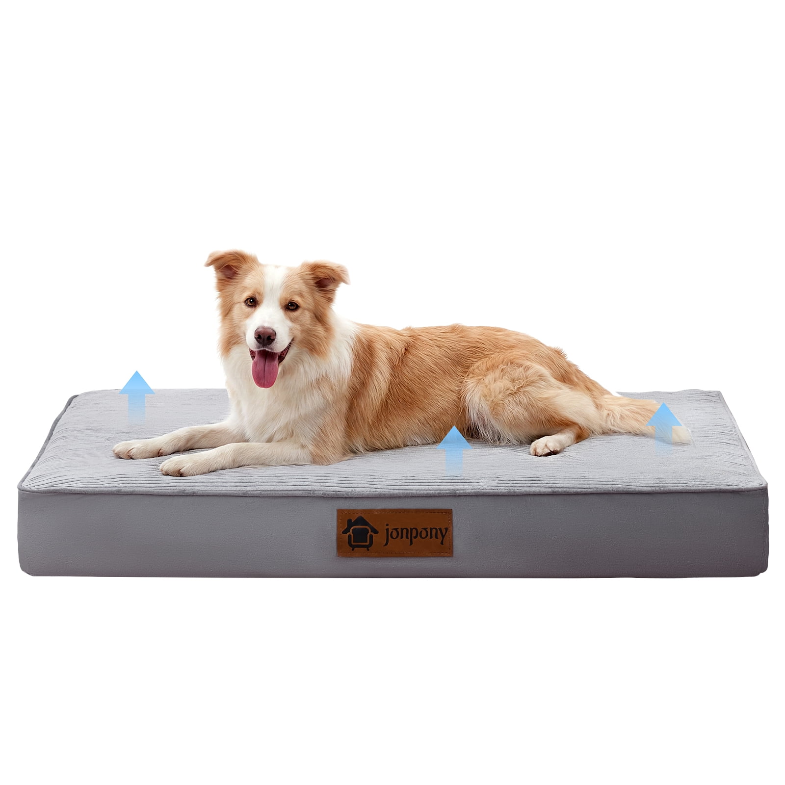 JONPONY 35 Inch Orthopedic Dog Bed for Large Dogs, Removable Washable ...