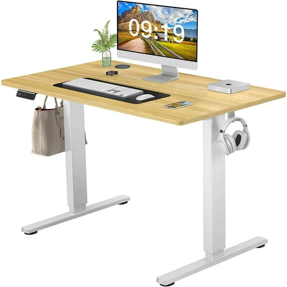 JONPONY 40"Electric Height Adjustable Standing Desk,Sit to Stand Ergonomic Computer Desk,Yellow