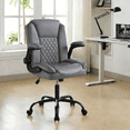 thumbnail image 1 of JONPONY 400LBS Wide Office Chair Ergonomic Computer Desk Chair, Big and Tall Leather High Back Executive Leather Chair Adjustable Task Chair Lumbar Back Support Design,Grey, 1 of 1