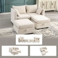 thumbnail image 1 of JONPONY 60" Modular Couches and Sofas Sectional with Storage Sectional Sofa U Shaped Sectional Couch with Reversible Chaises, Beige, 1 of 16