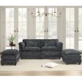 thumbnail image 1 of JONPONY 76.77" U Shaped Couch,Oversized 2 Seats Sectional Sofa,Sleeper Convertible Upholstery Sofá with 2 Ottomans & Side Pockets for Living Room,Furniture,Apartment,Black, 1 of 11