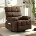 thumbnail image 1 of JONPONY Swivel Rocker Recliner Chair, Ergonomic Lounge Chair for Living Room,Small Spaces with Rocking Function,360° Swivel,Side Pocket,Brown, 1 of 13