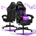 thumbnail image 1 of JONPONY Big and Tall Gaming Chair with Bluetooth Speakers Gamer Chair with Footrest Game Chair with Lumbar Support and 360-Swivel Seat and Headrest for Adults, Black, 1 of 10