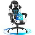 thumbnail image 1 of JONPONY Big and Tall  Gaming Chair, Ergonomic Design, Gamer Chair PU Leather with Footrest and Lumbar Support, High Back Office Chair Support 8 Hours Long Sitting, Computer Chair,White, 1 of 10