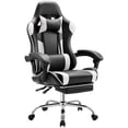 thumbnail image 1 of JONPONY Big and Tall Gaming Chair, Ergonomic Design, Gamer Chair PU Leather with Footrest and Lumbar Support, High Back Office Chair Support 8 Hours Long Sitting, Computer Chair,Black White, 1 of 9