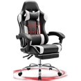 thumbnail image 1 of JONPONY Big and Tall Gaming Chair, Ergonomic Design, Gamer Chair PU Leather with Footrest and Lumbar Support, High Back Office Chair Support 8 Hours Long Sitting, Computer Chair,Black White, 1 of 9