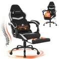thumbnail image 1 of JONPONY Big and Tall Gaming Chair, Computer Chair with Footrest and Massage Lumbar Support, Height Adjustable Game Chair with Headrest and Swivel Seat，BLACK, 1 of 9