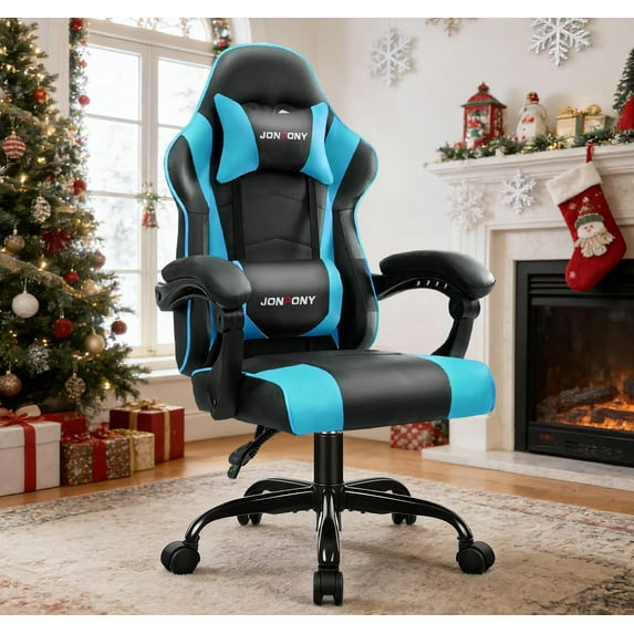JONPONY Ergonomic Gaming Chairs,Office Chair,High Back Computer Chair,Adjustable 360° Swivel Chair with Headrest and Lumbar Support ,BLUE