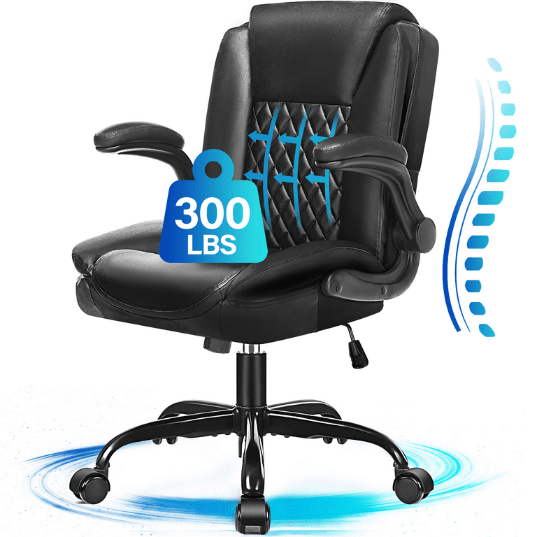 オフィス用品 pon JONPONY Big and Tall Office Chair 300LBS Wide Seat Ergonomic