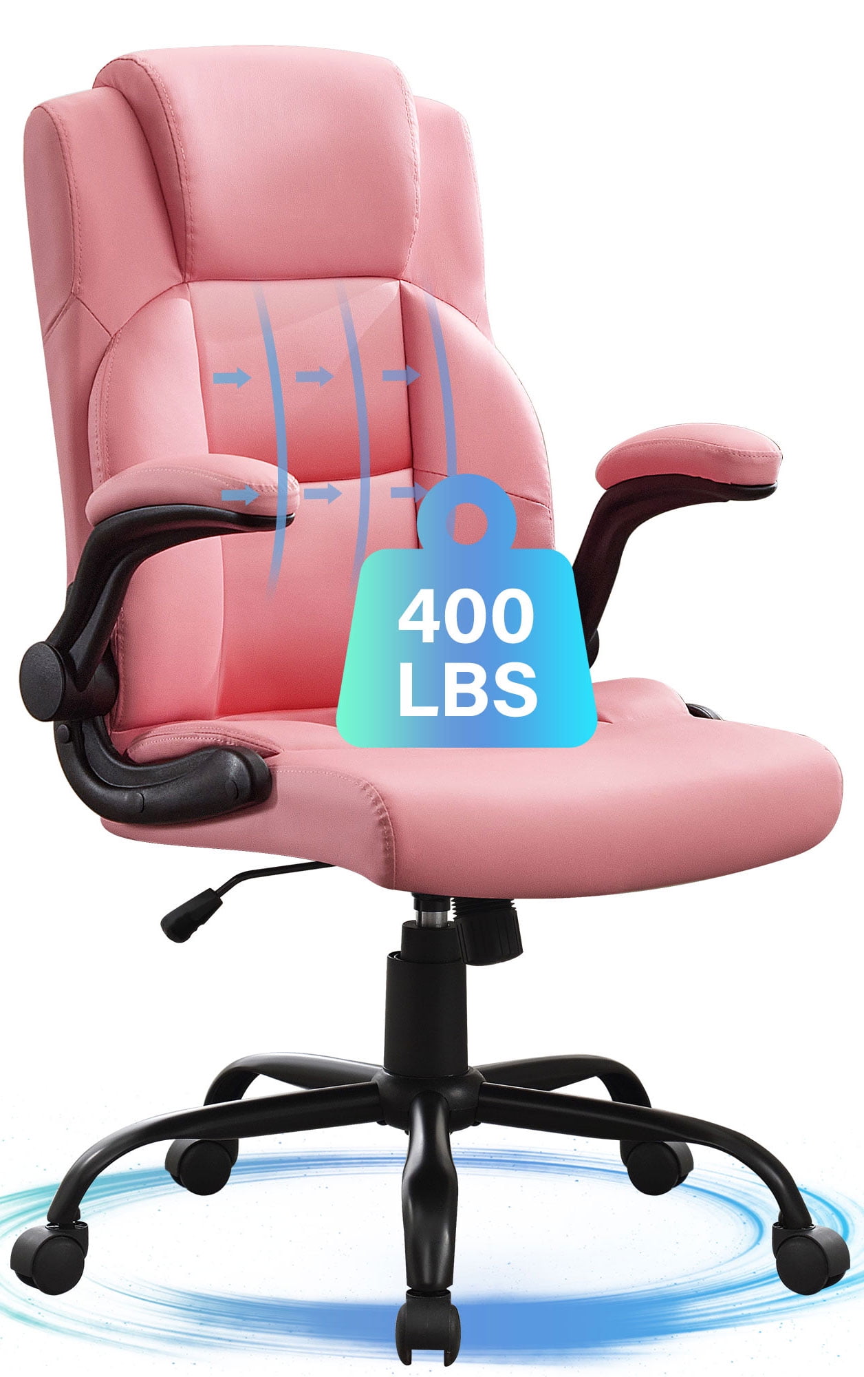 JONPONY Big and Tall Office Chair 400LBS Wide Seat Ergonomic Computer Desk Chair High Back Executive(图1)