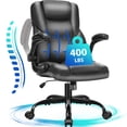 thumbnail image 1 of JONPONY Leather Office Chair, Big and Tall Office Chair 400LBS Wide Seat Ergonomic Computer Desk Chair High Back Executive Leather Chair Adjustable Task Chair Lumbar Back with 1-Year Warranty, Black, 1 of 13
