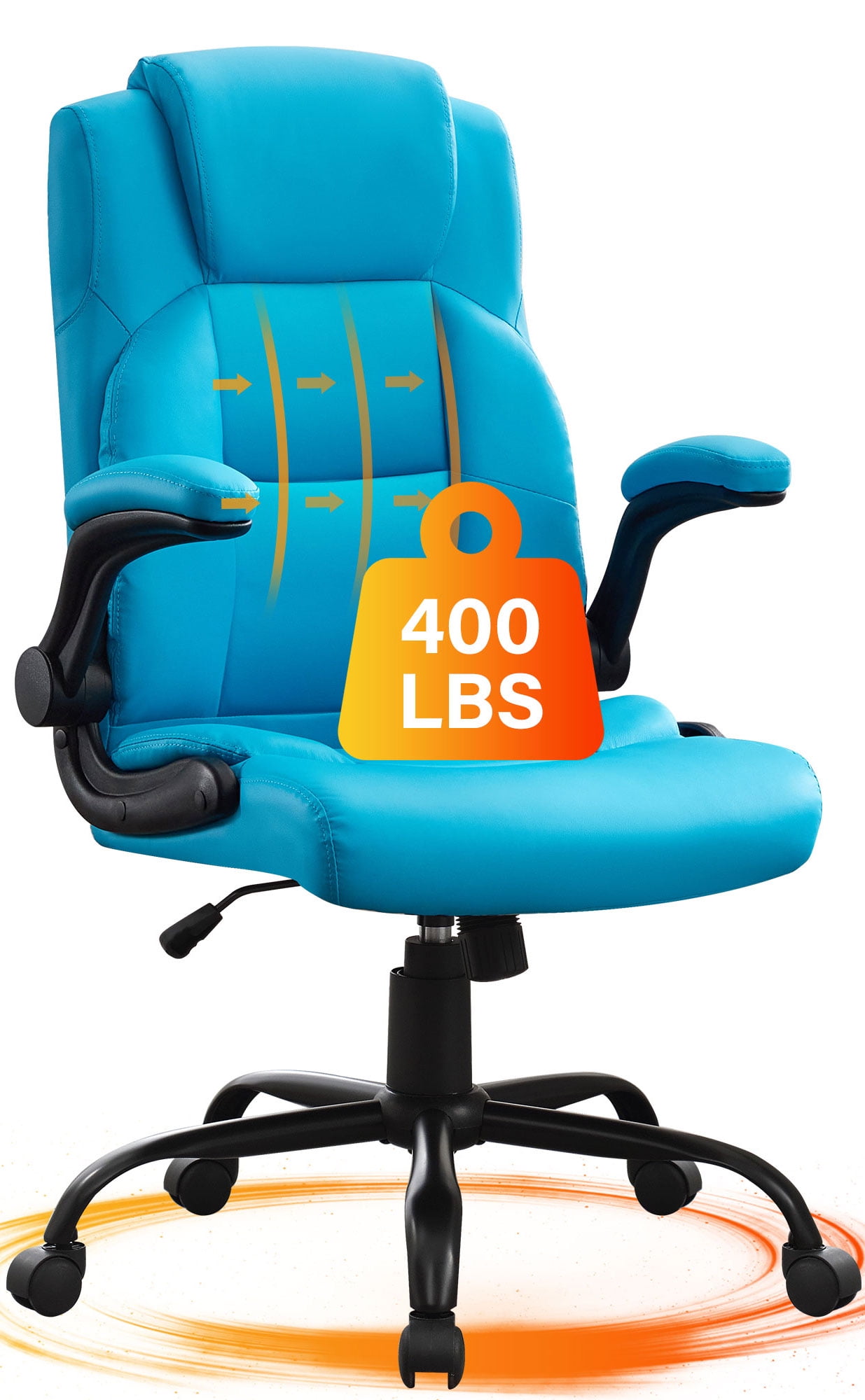 JONPONY Big and Tall Office Chair 400LBS Wide Seat Ergonomic Computer Desk Chair High Back Executive(图1)