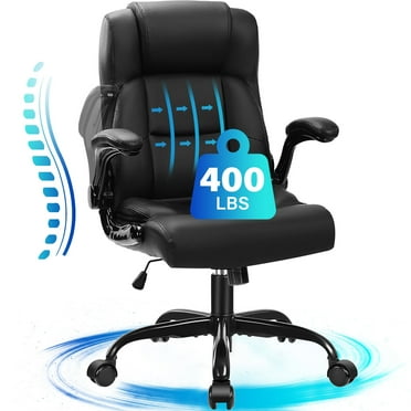 JONPONY Big and Tall Office Chair 400LBS Wide Seat Ergonomic Computer Desk Chair High Back Executive Leather Chair Adjustable Task Chair Lumbar Back Support 8 Hours Heavy Duty Design,9189,Black