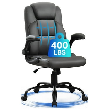 JONPONY Big and Tall Office Chair 400LBS Wide Seat Ergonomic Computer Desk Chair High Back Executive Leather Chair Adjustable Task Chair Lumbar Back Support 8 Hours Heavy Duty Design,9189,Grey
