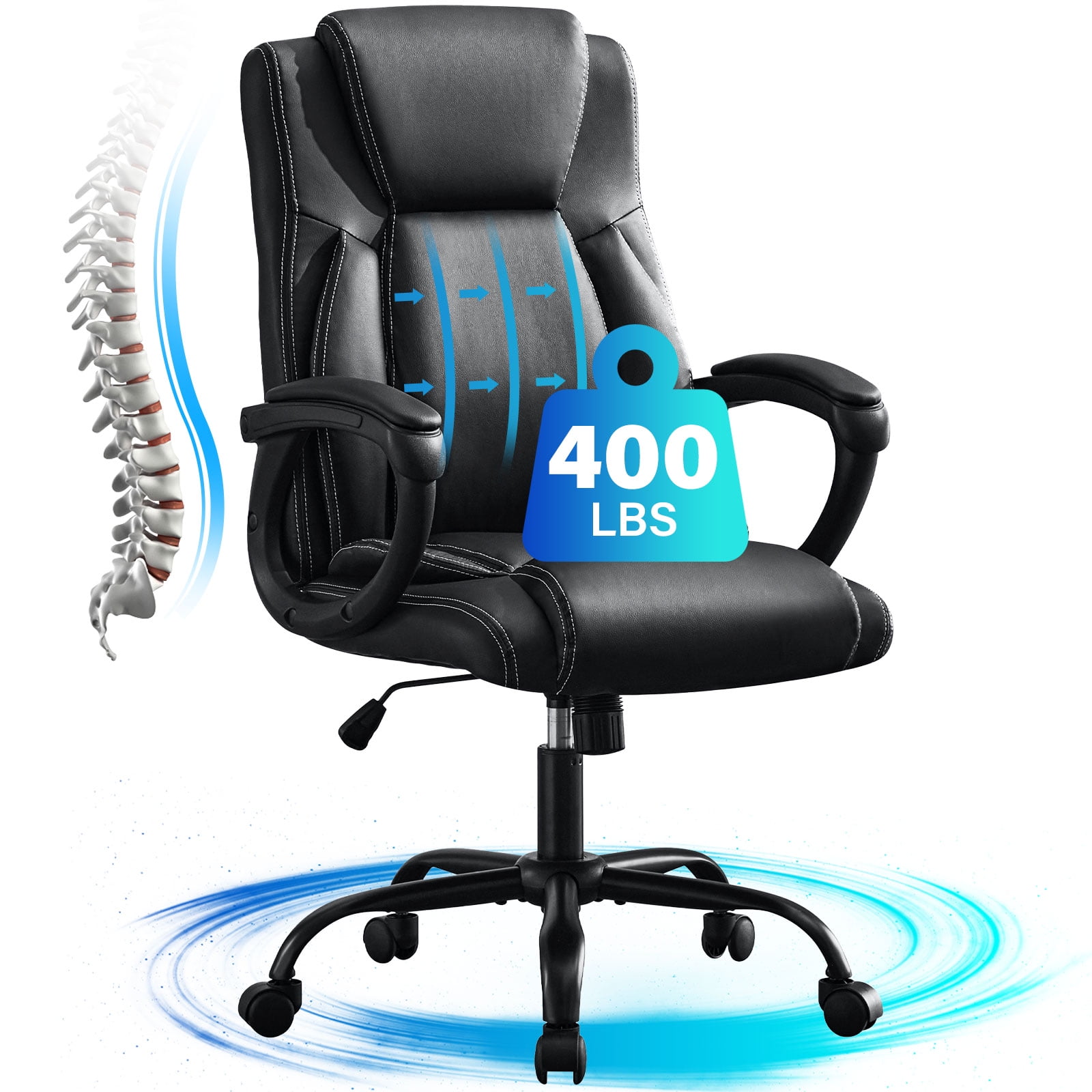 JONPONY Big and Tall Office Chair 400LBS Wide Seat Bangladesh Ubuy